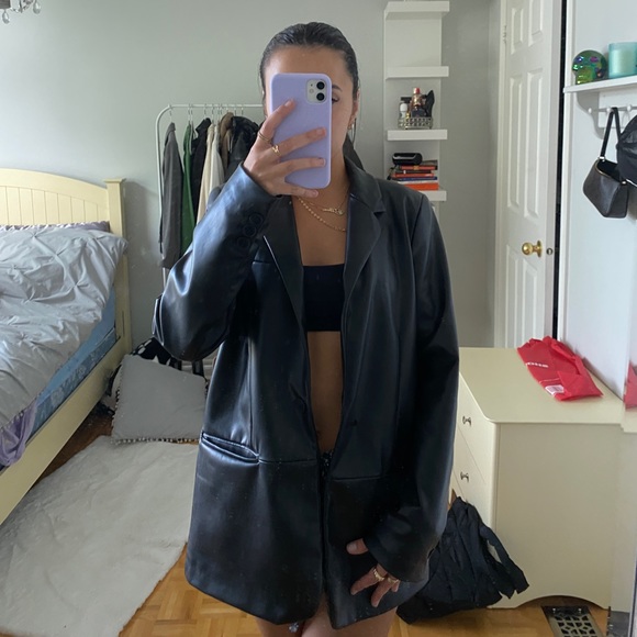 zara leather blazer - Picture 2 of 4